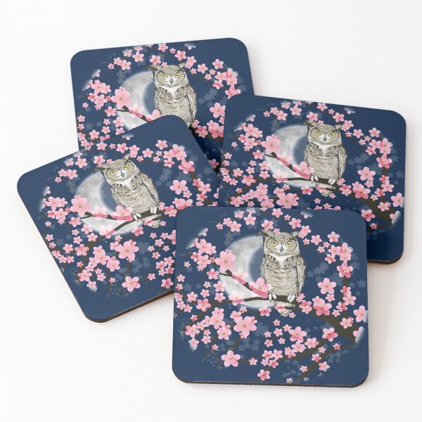 Item preview,  Great horned owl in a blossom tree designed and sold by Bwiselizzy.