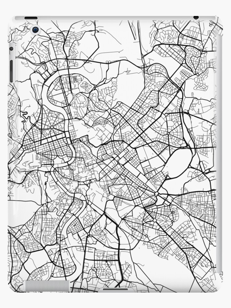 Coque Et Skin Adhesive Ipad Carte De Rome Italie Noir Et Blanc Par Mainstreetmaps Redbubble