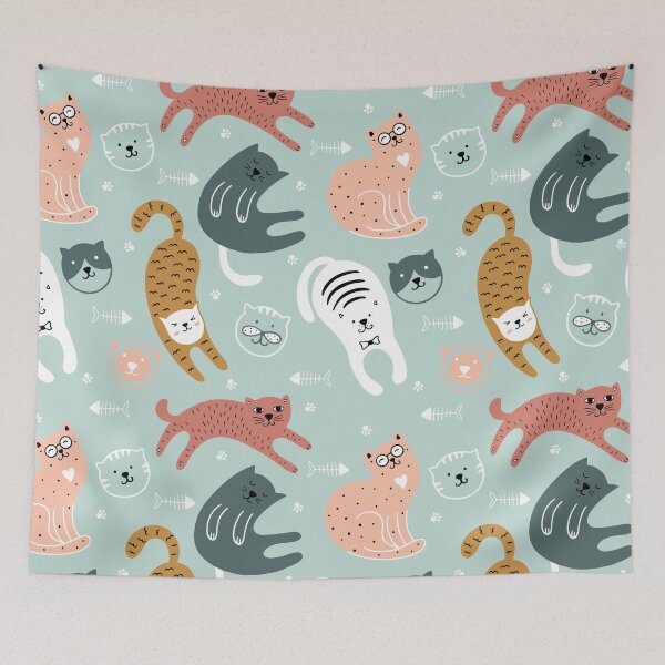 Item preview, Cute Pattern Of Cats, Simple Colorful Design, Cat Pattern designed and sold by PandaSoul.