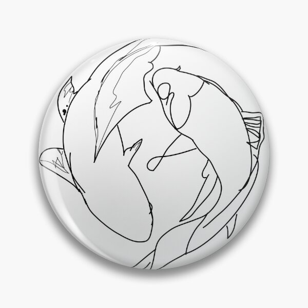 Item preview, Koi Fish. River Stones. Minimalist Japanese Art. Yin Yang Koi Fish. Line art. Watercolor Koi Fish. designed and sold by OneLineArt.