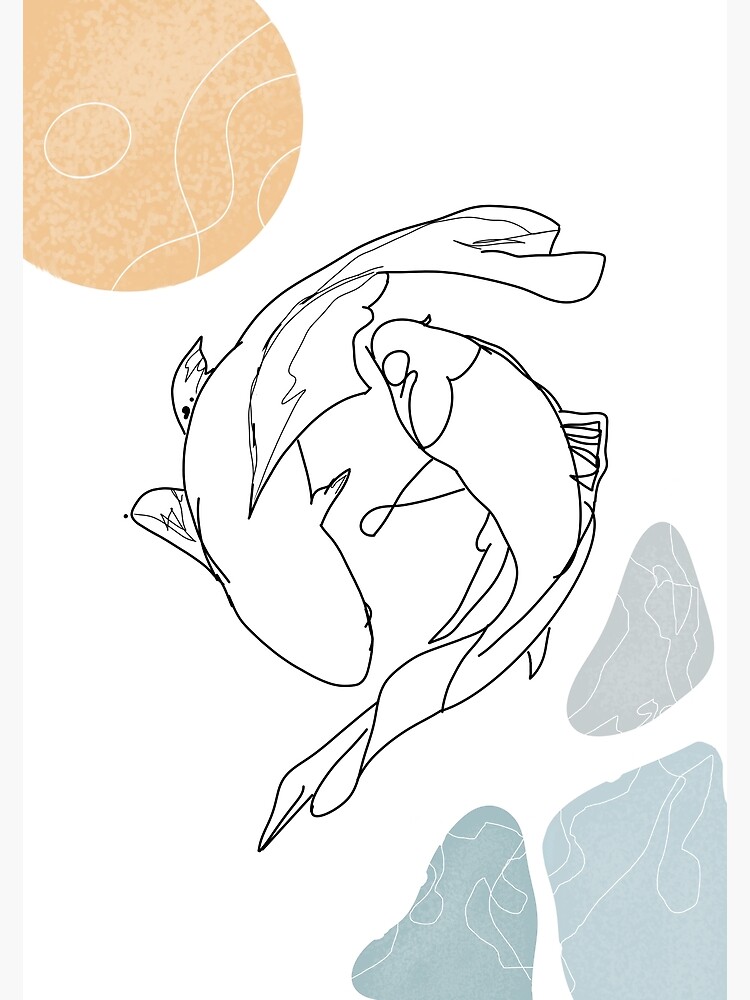 Simple outline fish line art monoline logo Vector Image
