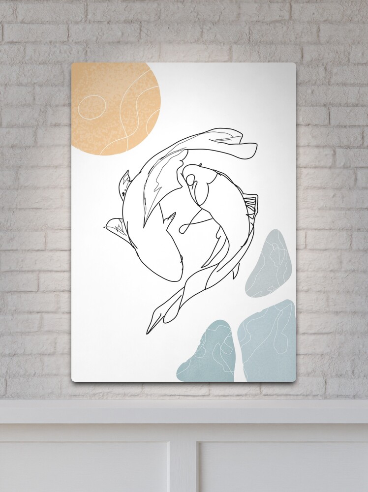 Koi Fish. River Stones. Minimalist Japanese Art. Yin Yang Koi Fish. Line  art. Watercolor Koi Fish. Greeting Card for Sale by OneLineArt