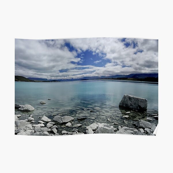 Into Lake Tekapo, New Zealand Poster