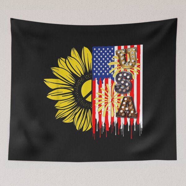 Item preview, Sunflower usa American flag 4th of july designed and sold by coraclr.