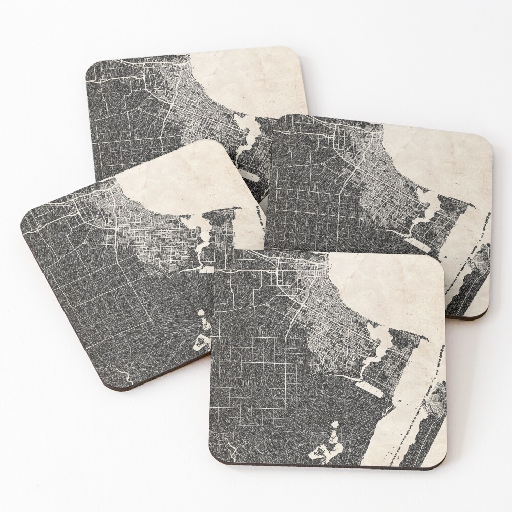 Aperçu de l'œuvre Dessous de verre (lot de 4) créée et vendue par InkMaps.