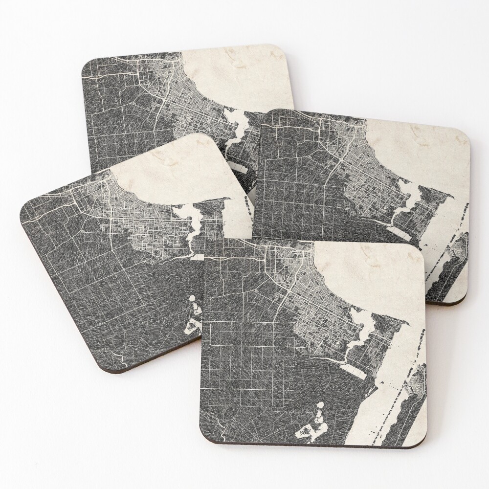 Aperçu de l'œuvre Dessous de verre (lot de 4) créée et vendue par InkMaps.