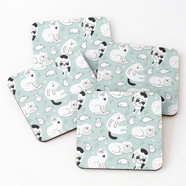 Item preview, Cute Pattern Of Cats And Mouse, Simple Colorful Design, Cat Pattern designed and sold by PandaSoul.