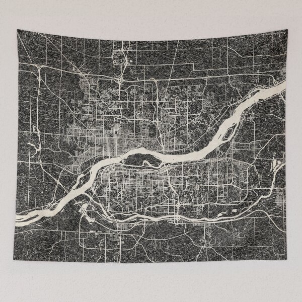 Artikelvorschau, Davenport map Iowa ink lines entworfen und verkauft von InkMaps.