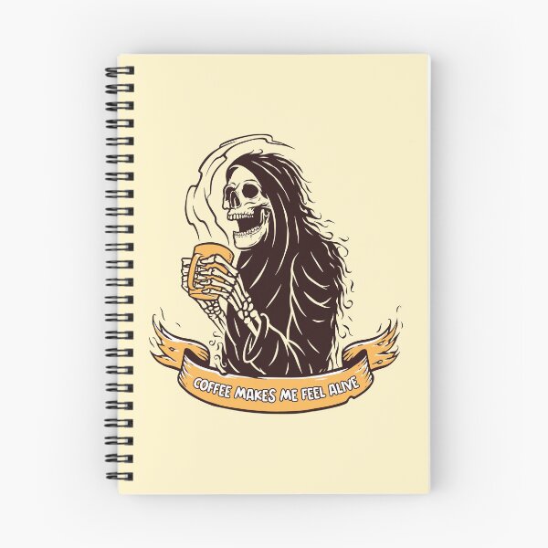 Item preview, Coffee makes me feel alive - Funny coffee skull skeleton  designed and sold by NastySquad.