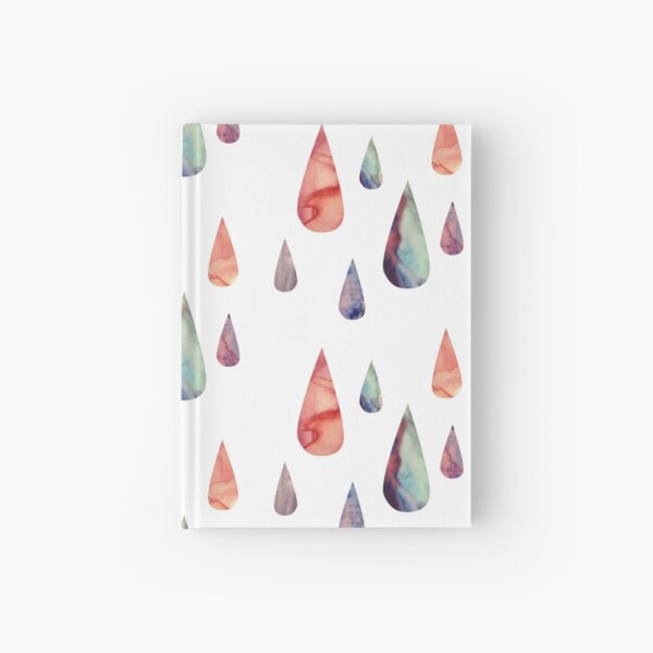 watercolor raindrops Hardcover Journal