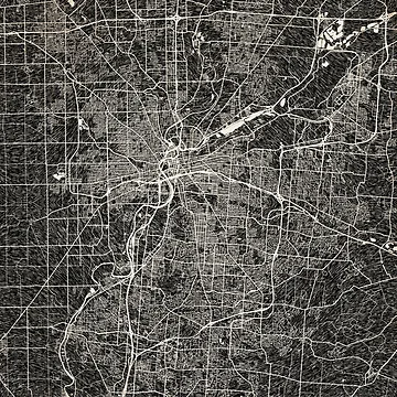 Aperçu de l'œuvre Dayton map Ohio Ink lines de InkMaps