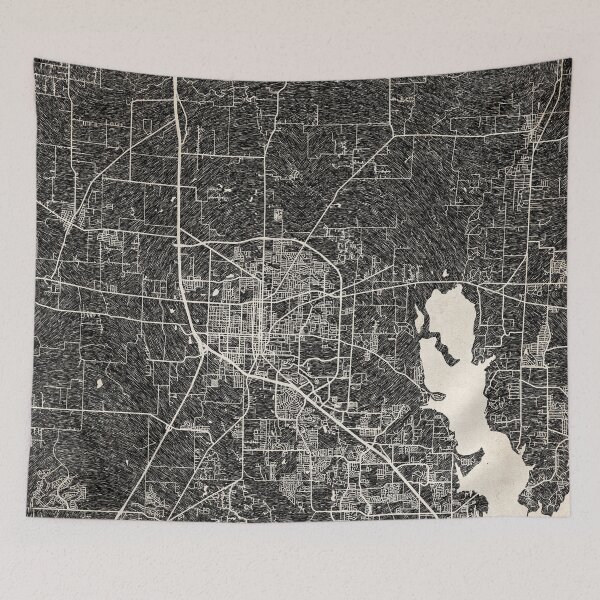 Item preview, Denton map Texas Ink lines designed and sold by InkMaps.