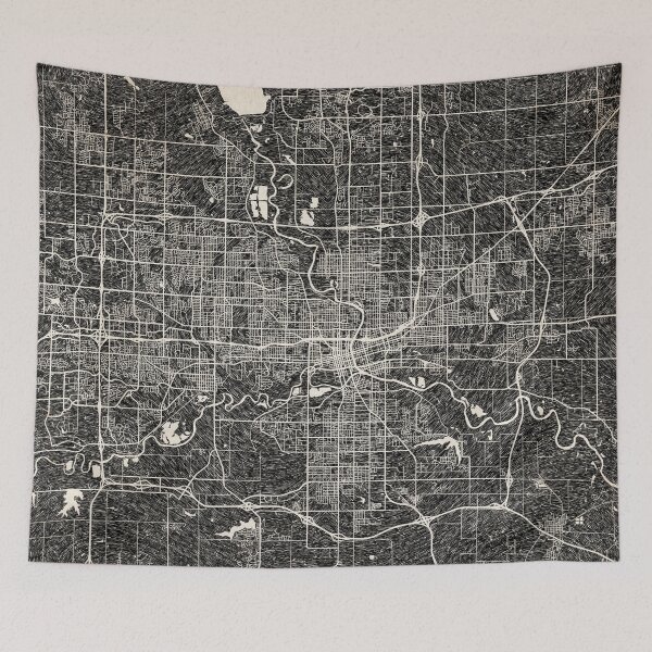 Item preview, Des Moines map Iowa Ink lines designed and sold by InkMaps.