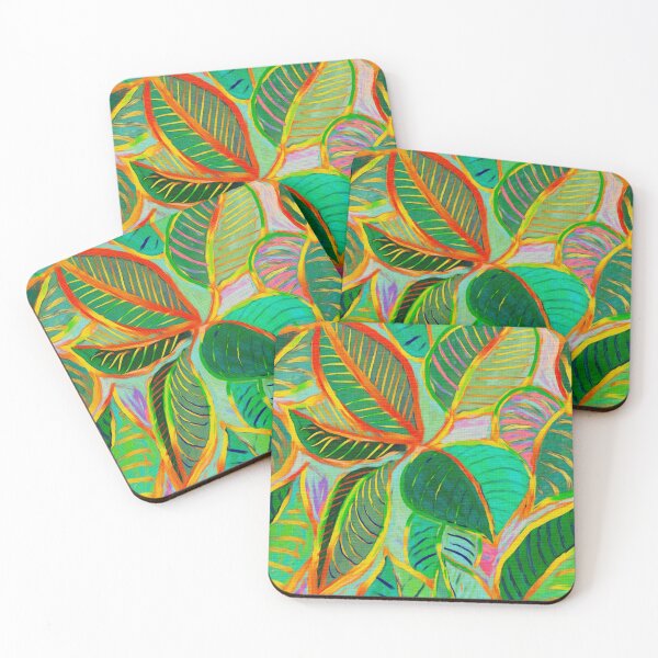 Item preview, Messy Painted Colorful Tropical Leaves designed and sold by micklyn.