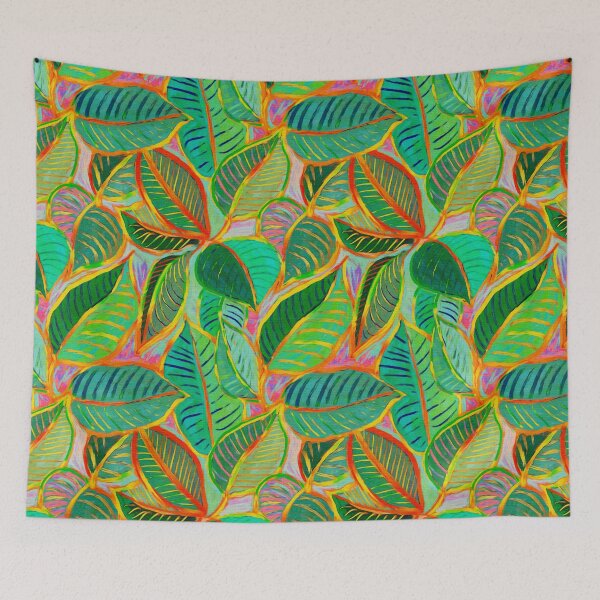Item preview, Messy Painted Colorful Tropical Leaves designed and sold by micklyn.