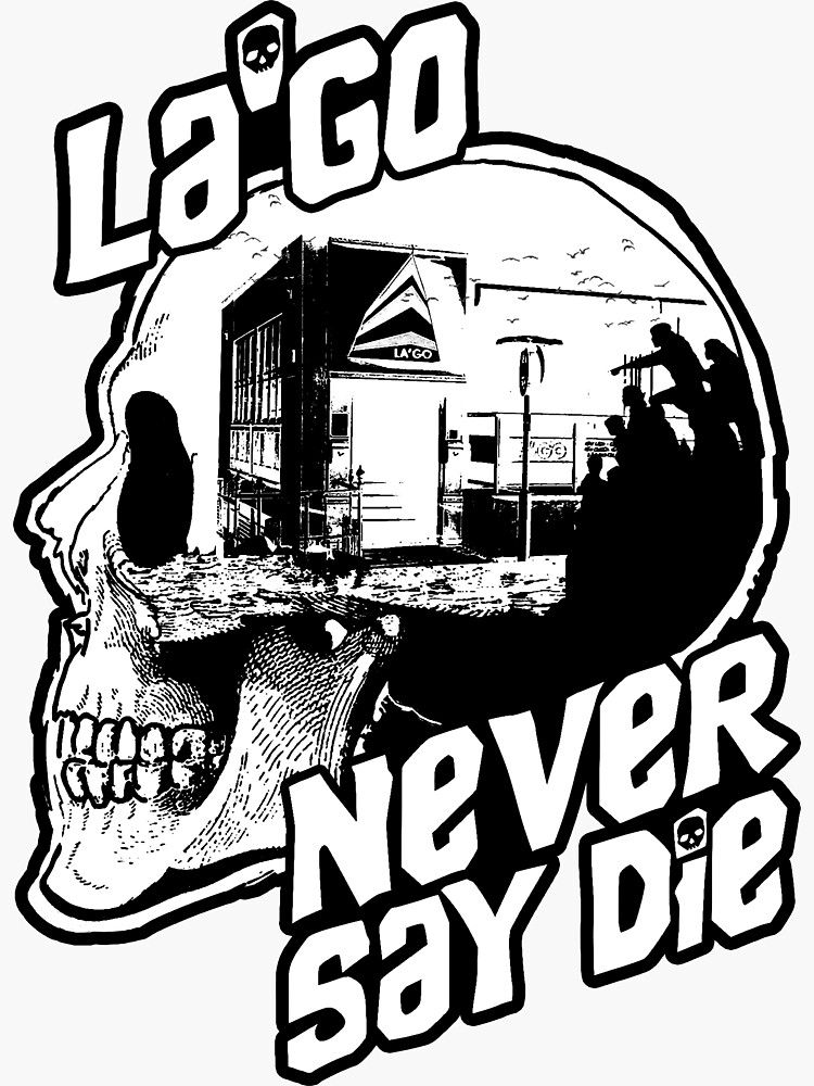 Thumbnail 3 of 3, Sticker, La'go never dies alternative blue designed and sold by LagoLiverpool.