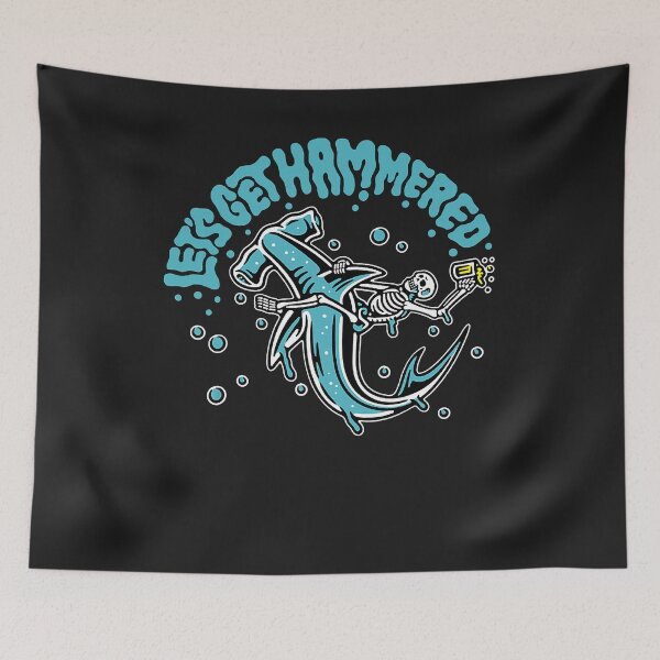 Item preview, Funny Hammerhead Shark Drinking Pun Let_s Get Hammered Party  designed and sold by ralphieglenden.