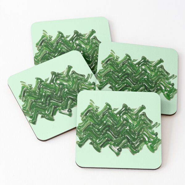Item preview, The billow, wave layer of the green jade colour on the pale green background. designed and sold by Trianglegreen.