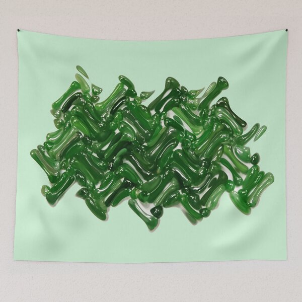 Item preview, The billow, wave layer of the green jade colour on the pale green background. designed and sold by Trianglegreen.