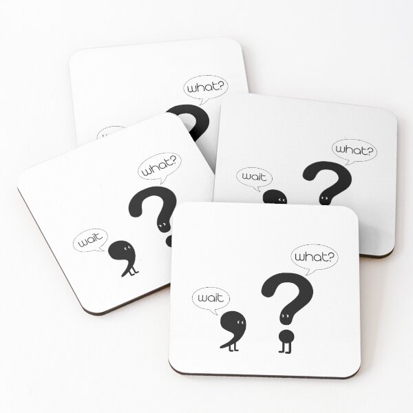 Item preview, English punctuations - Question mark and Comma dialogue minimal artwork designed and sold by Aziro-designs.