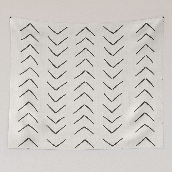 Item preview, African Mud Cloth Bohemian Arrows Black and Off White designed and sold by TheCozyCottage.