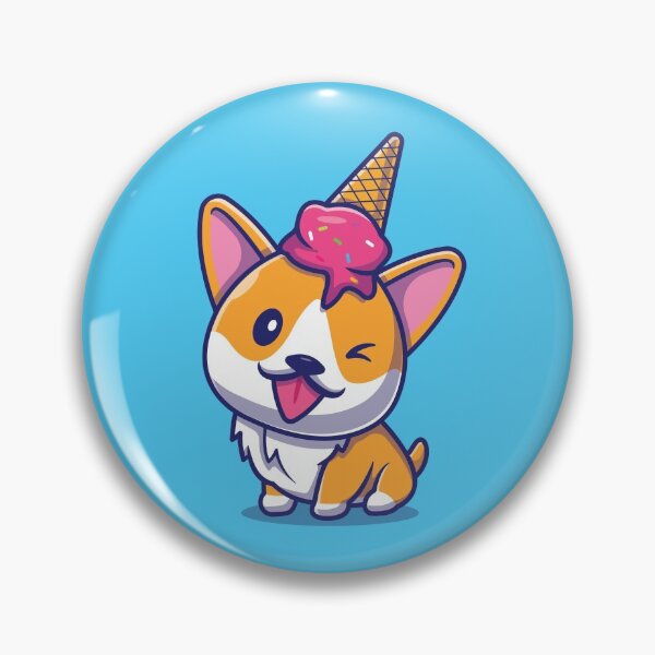 Aperçu de l'œuvre Chien Corgi mignon avec tête de crème glacée créée et vendue par BigBoyFunky.