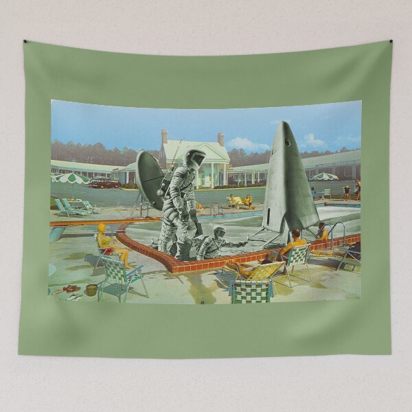Item preview, Spacemen Astronauts in a Fifties Swimming Pool with Rocket designed and sold by KALEIDOSCOPE UK.