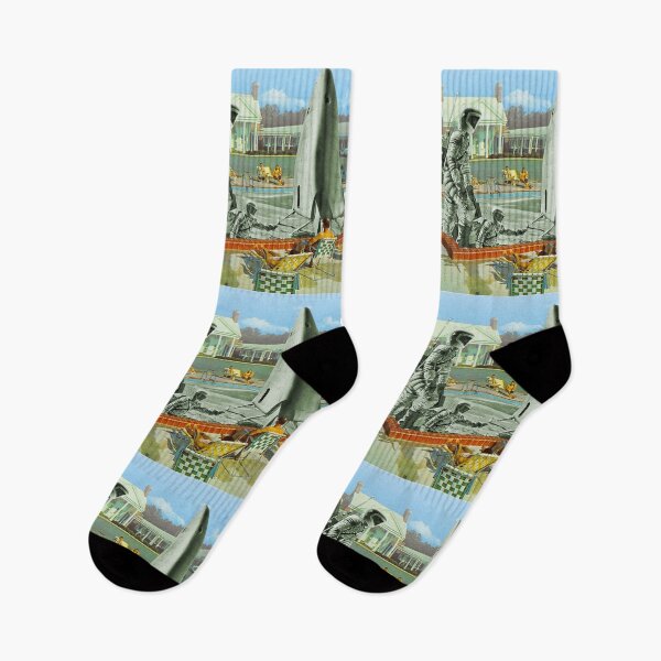 Item preview, Spacemen Astronauts in a Fifties Swimming Pool with Rocket designed and sold by KALEIDOSCOPE UK.