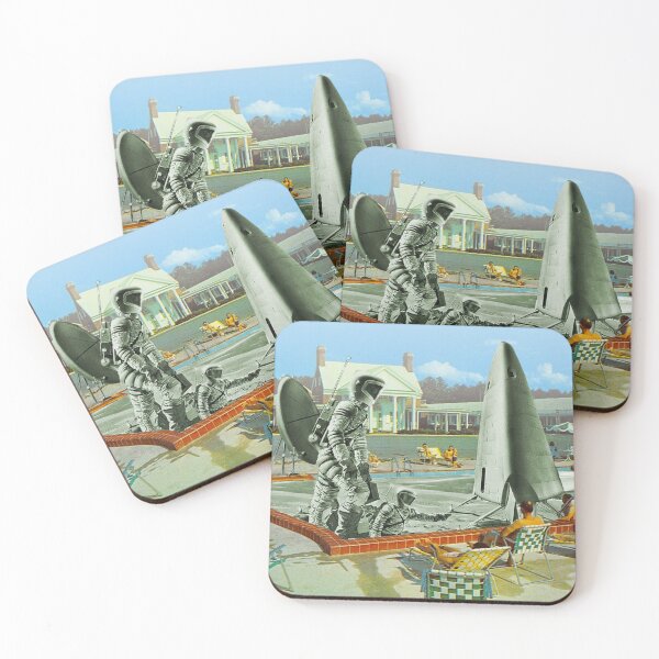 Item preview, Spacemen Astronauts in a Fifties Swimming Pool with Rocket designed and sold by KALEIDOSCOPE UK.
