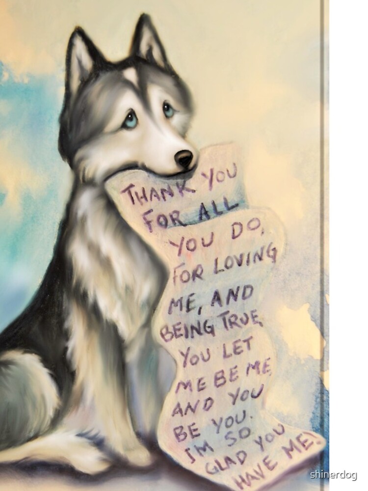 "Siberian HuskyDogThank YouLoveCardWhimsical" iPhone Case for Sale