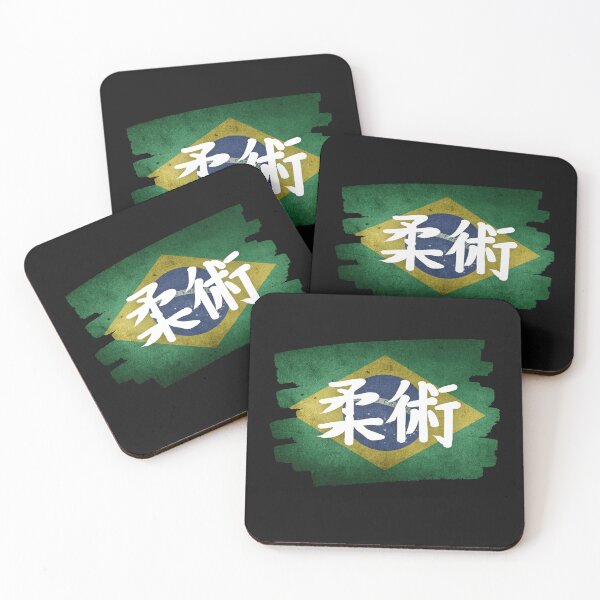 Item preview,  Brazilian Jiu Jitsu BJJ, Brazilian Flag with JiuJitsu in Japanese writing 柔術 designed and sold by Click-Like.