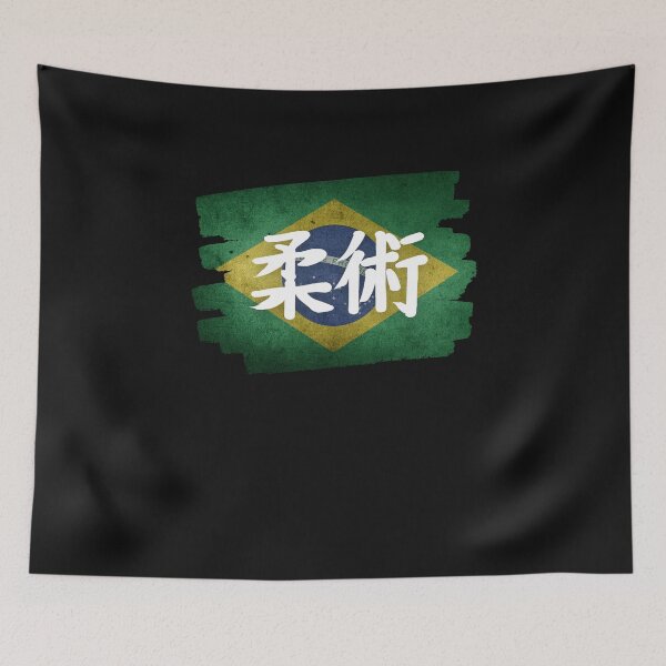 Item preview,  Brazilian Jiu Jitsu BJJ, Brazilian Flag with JiuJitsu in Japanese writing 柔術 designed and sold by Click-Like.