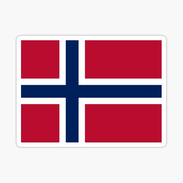 Norway Map-Flag Vinyl Sticker Norwegian Map-Flag Car Sticker 