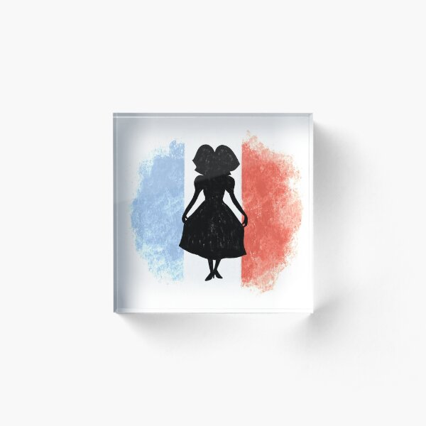 Alsace girl French flag Acrylic Block