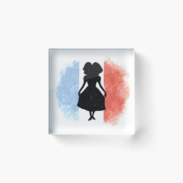 Alsace girl French flag Acrylic Block