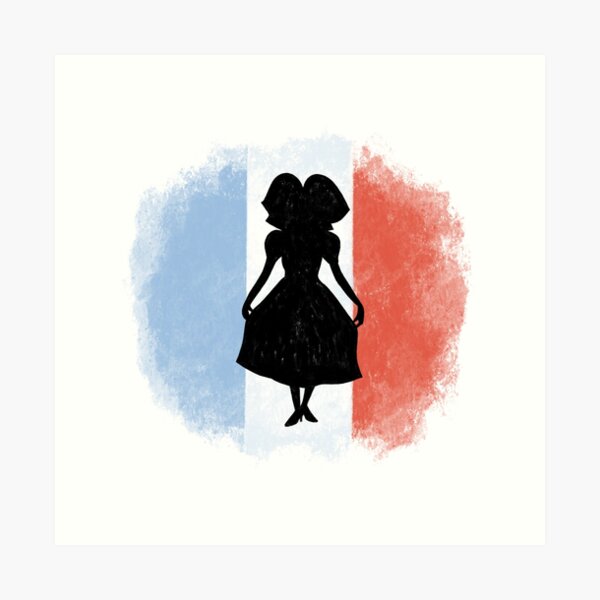 Alsace girl French flag Art Print