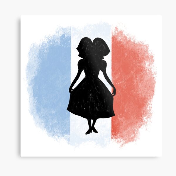 Alsace girl French flag Metal Print