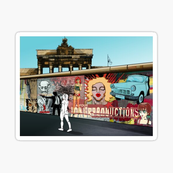 Girl At The Wall - The Berlin Wall - City in the cold war Sticker