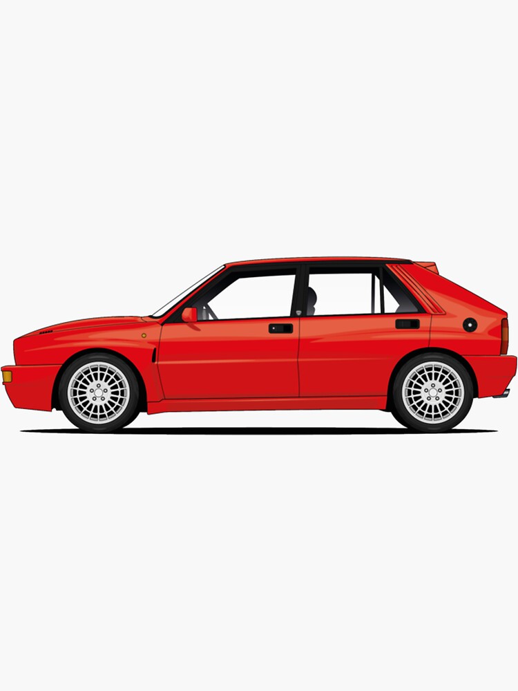 Red Lancia delta integrale ev, Perfect Gift Sticker for Sale by dorapegge