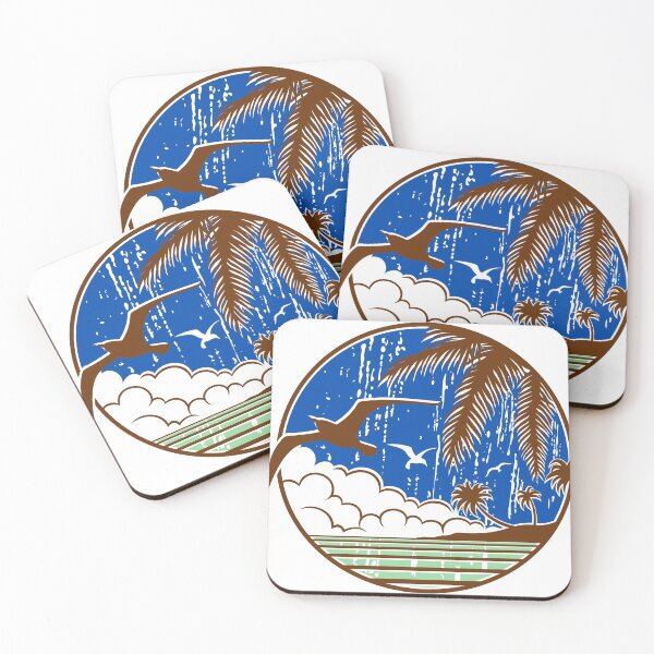 Item preview, Summer chill, blue sky birds, sea, clouds and palm trees design designed and sold by Strale25kv.