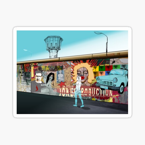 Girl At The Wall - The Berlin Wall - City in the cold war Sticker