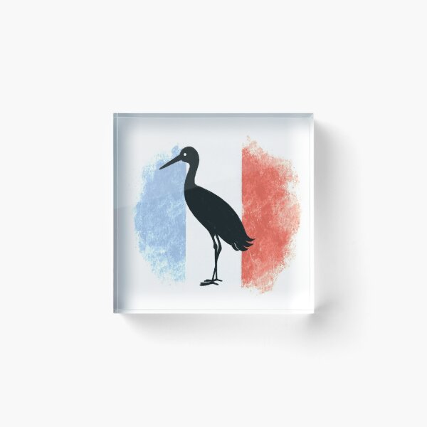 Aperçu de l'œuvre Drapeau français cigogne alsacienne créée et vendue par Agnes de Bezenac.