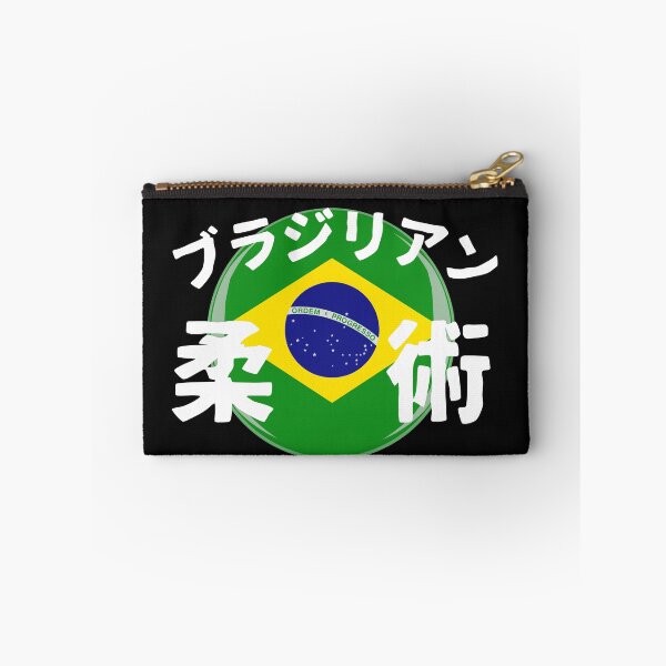 Aperçu de l'œuvre Jiu Jitsu brésilien BJJ, drapeau brésilien avec JiuJitsu en écriture japonaise 柔術 créée et vendue par Click-Like.