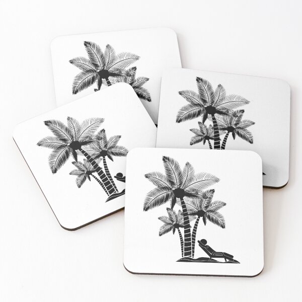 Item preview, Black and white palm tree summer relax at beach designed and sold by Strale25kv.