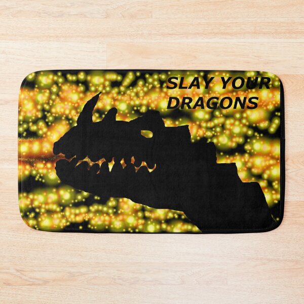 Item preview, SLAY YOUR DRAGONS OR BURN (Scary Black Dragon) designed and sold by SelfUpgrade.