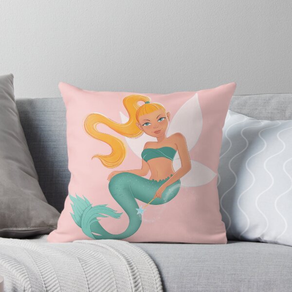Item preview, Fairy Mermaid with wand illustration designed and sold by Vanessa Bentley.