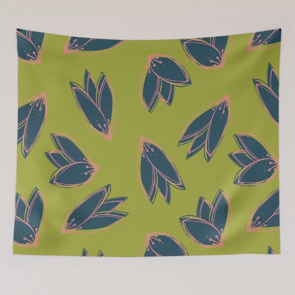 Item preview, Bold mod floral tulips designed and sold by Kathy-Bourque.