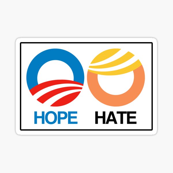 Hope vs. Hate Sticker