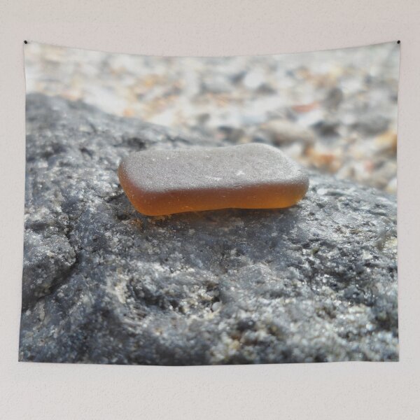 Item preview, Golden Brown Sea Glass on Rock at Beach designed and sold by Beachy.