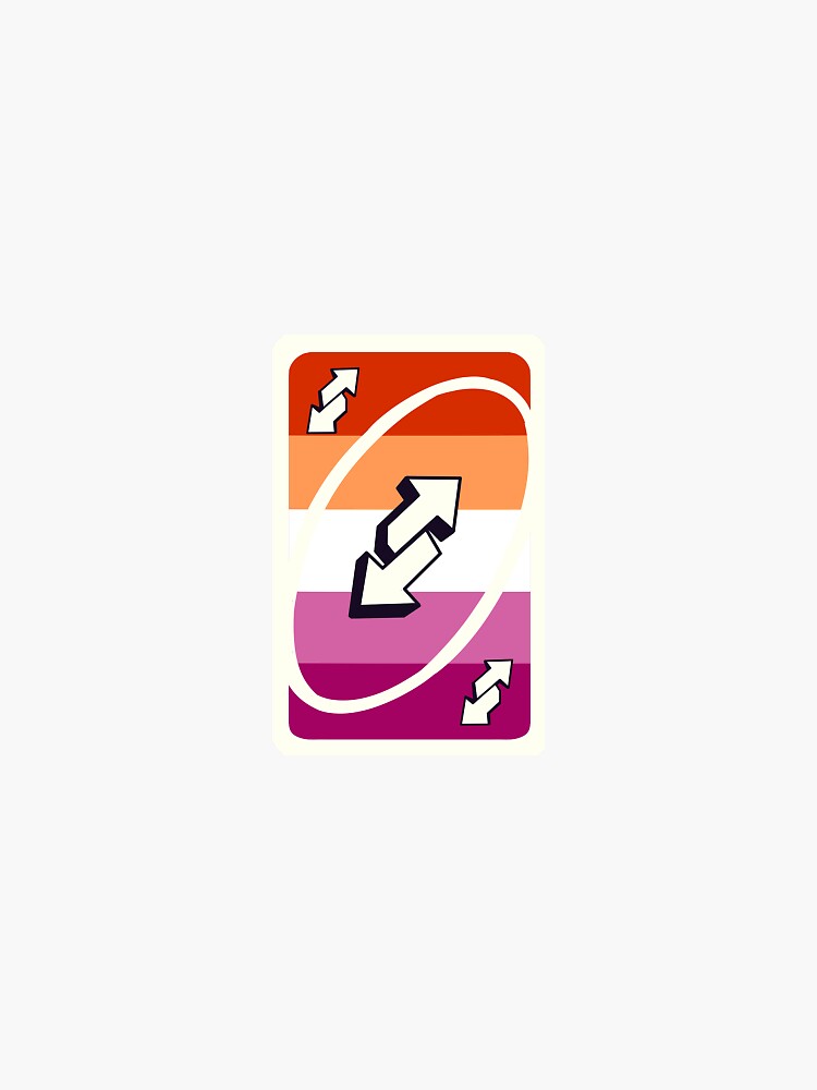 Uno Reverse Lesbian Pride Flag Sticker | Greeting Card